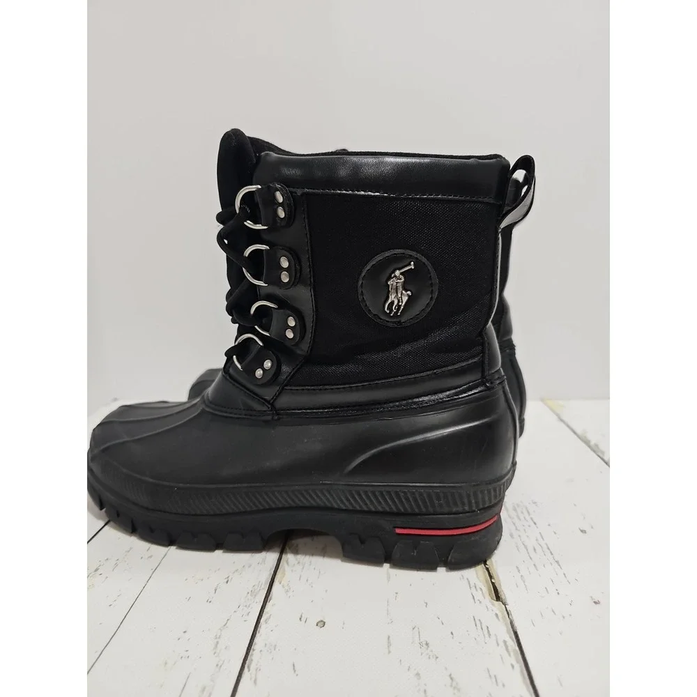 Polo Ralph Lauren Black Lace Up Winter Snow Boots Mens Size 11